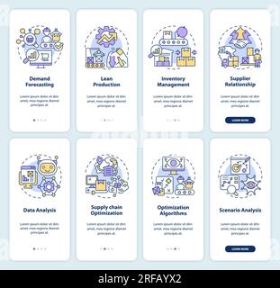 Walkthrough overproduction with linear icons concept Stock Vector