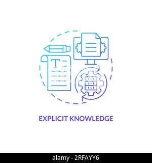 2D gradient explicit knowledge linear icon concept Stock Vector