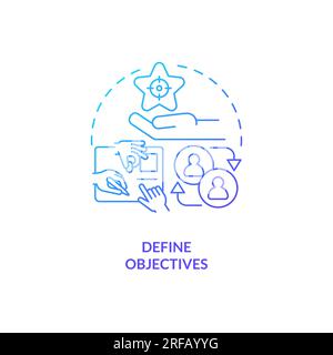 2D gradient define objectives linear icon concept Stock Vector