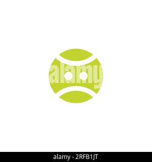Angry Ball tennis Logo Design. Tennis Ball Icon Stock Vector
