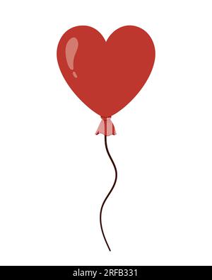 heart shaped air balloon happy valentines day vector illustration Stock ...