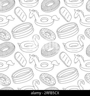 summer rubber rings seamless pattern Stock Vector