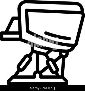 flight simulator aeronautical engineer line icon vector illustration ...