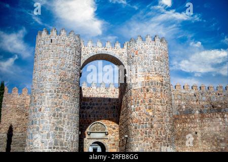 Gate of the alcazar of the walls of Avila, Castilla y Leon, Spain, Unesco heritage Stock Photo