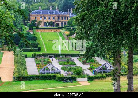 The view from the Kitchen Garden, along the Long Walk to Hadspen House Hotel at 'The Newt in Somerset', nr Bruton, England, UK Stock Photo