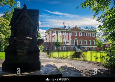 The rear of Warrington Town Hall. The hall was designed by James Gibbs and built in 1750 for Thomas Patten, Esq., it is also known as Bank Hall. Stock Photo