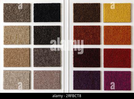 colorful carpet tile samples. flooring material Stock Photo