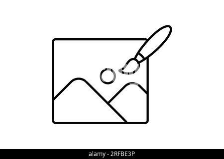 Painting icon. icon related to painting. line icon style. Simple vector design editable Stock Vector