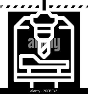 machine tooling mechanical engineer glyph icon vector illustration Stock Vector