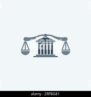 Justice scale logo on light background, powerful and symbolic Stock Vector