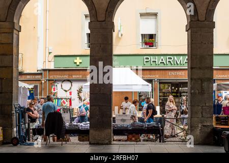 Street market, Marseillan, Herault, Occitanie, France Stock Photo