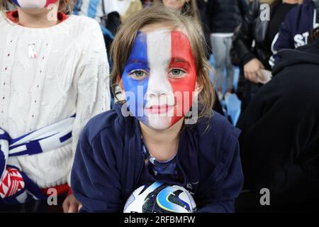 Sydney, Australia. 02nd Aug, 2023. French fan during the FIFA Women's World Cup 2023 match between Panama Women and France Women at Allianz Stadium, Sydney, Australia on 2 August 2023. Photo by Peter Dovgan. Editorial use only, license required for commercial use. No use in betting, games or a single club/league/player publications. Credit: UK Sports Pics Ltd/Alamy Live News Stock Photo