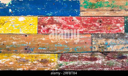 Old multicolour wooden background, perfect textured pattern. Stock Photo