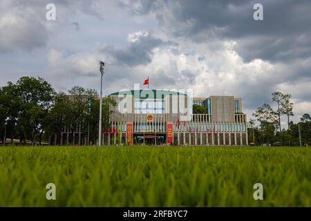 Hanoi, Vietnam - May 28, 2023: Building of the National Assembly of Vietnam, The Constitution of Vietnam recognizes the Assembly as the highest organ Stock Photo