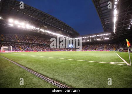 Astana, Kazakhstan. 02nd Aug, 2023. General view of Astana Arena during the UEFA Champions League Second qualifying round 2nd Leg match between FK Astana and Dinamo Zagreb at Astana Arena on August 2, 2023 in Astana, Kazakhstan. Photo: Goran Stanzl/PIXSELL Credit: Pixsell/Alamy Live News Stock Photo