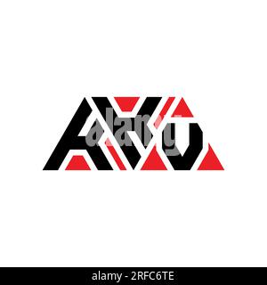 KKV triangle letter logo design with triangle shape. KKV triangle logo design monogram. KKV triangle vector logo template with red color. KKV triangul Stock Vector