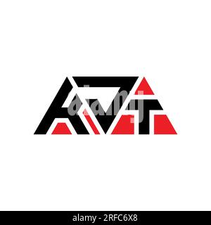 KJT triangle letter logo design with triangle shape. KJT triangle logo design monogram. KJT triangle vector logo template with red color. KJT triangul Stock Vector