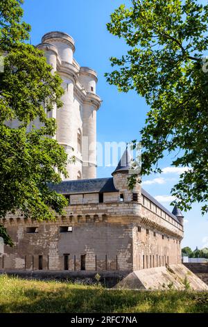 Keep of the castle of Vincennes, a medieval fortress and royal residence built on the eastern edge of Paris. Stock Photo