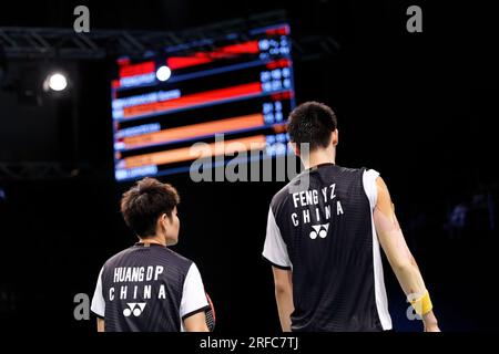 Sydney, Australia. 02nd Aug, 2023. Huang Dong Ping and Feng Yan Zhe of China in action during day 2 of the Sathio Group Australian Badminton Open 2023 at Quaycentre on August 2, 2023 in Sydney, Australia Credit: IOIO IMAGES/Alamy Live News Stock Photo