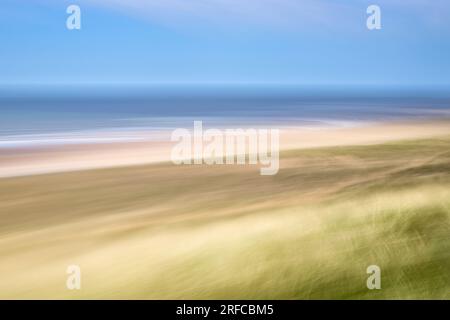 Intentional Camera Movement image of Crimdon Dene Beach, County Durham, UK Stock Photo