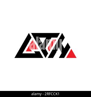 LAH triangle letter logo design with triangle shape. LAH triangle logo design monogram. LAH triangle vector logo template with red color. LAH triangul Stock Vector