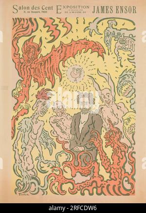 Demons Teasing Me: Poster for the James Ensor Exhibition at the Salon des Cent in Paris 1898 by James Ensor Stock Photo