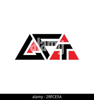 LFT triangle letter logo design with triangle shape. LFT triangle logo design monogram. LFT triangle vector logo template with red color. LFT triangul Stock Vector