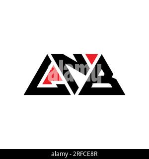 LNB triangle letter logo design with triangle shape. LNB triangle logo design monogram. LNB triangle vector logo template with red color. LNB triangul Stock Vector