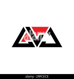 LLJ triangle letter logo design with triangle shape. LLJ triangle logo design monogram. LLJ triangle vector logo template with red color. LLJ triangul Stock Vector