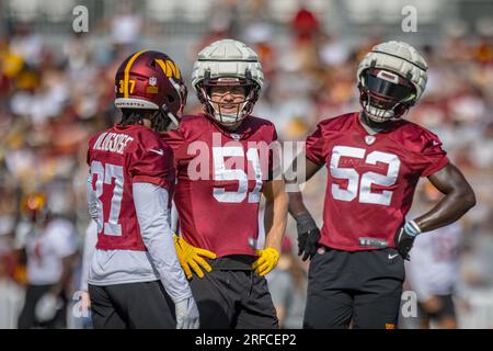 Washington Commanders cornerback Rachad Wildgoose (37) runs during an NFL  preseason football game against the Cincinnati Bengals, Saturday, August  26, 2023 in Landover. (AP Photo/Daniel Kucin Jr Stock Photo - Alamy