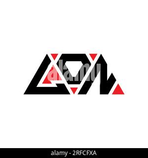 LON triangle letter logo design with triangle shape. LON triangle logo design monogram. LON triangle vector logo template with red color. LON triangul Stock Vector