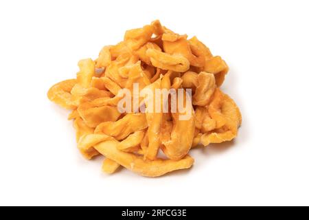 Dried melon slices isolated on a white background. Dried fruit. Stock Photo
