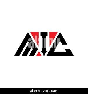 MIC triangle letter logo design with triangle shape. MIC triangle logo design monogram. MIC triangle vector logo template with red color. MIC triangul Stock Vector