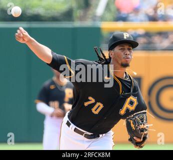 Pittsburgh Pirates starting pitcher Osvaldo Bido delivers during the first  inning of a baseball game against the Milwaukee Brewers in Pittsburgh,  Friday, June 30, 2023. (AP Photo/Gene J. Puskar Stock Photo - Alamy