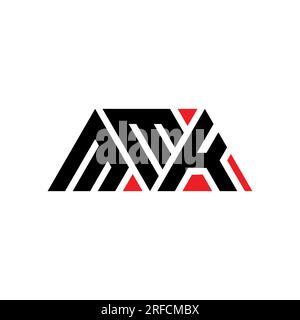 MMK triangle letter logo design with triangle shape. MMK triangle logo design monogram. MMK triangle vector logo template with red color. MMK triangul Stock Vector