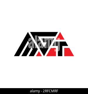 MGT triangle letter logo design with triangle shape. MGT triangle logo design monogram. MGT triangle vector logo template with red color. MGT triangul Stock Vector