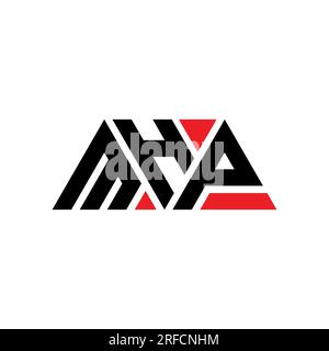 MHP triangle letter logo design with triangle shape. MHP triangle logo design monogram. MHP triangle vector logo template with red color. MHP triangul Stock Vector