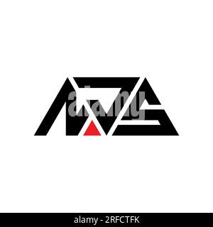 NJS triangle letter logo design with triangle shape. NJS triangle logo design monogram. NJS triangle vector logo template with red color. NJS triangul Stock Vector