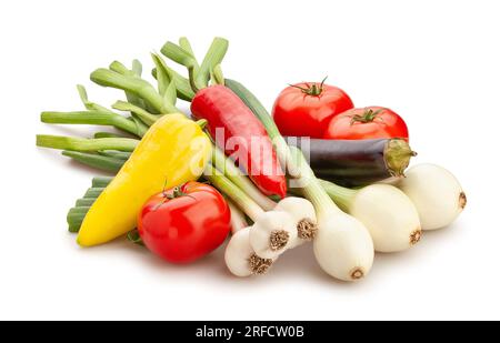 vegetable mix path isolated on white Stock Photo