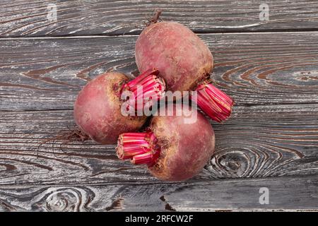 beetroot group on wood background Stock Photo