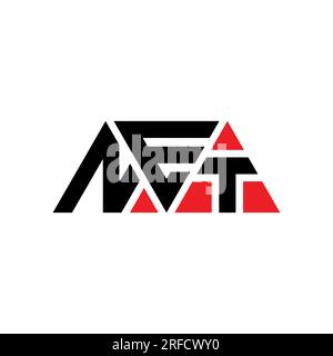 NET triangle letter logo design with triangle shape. NET triangle logo design monogram. NET triangle vector logo template with red color. NET triangul Stock Vector