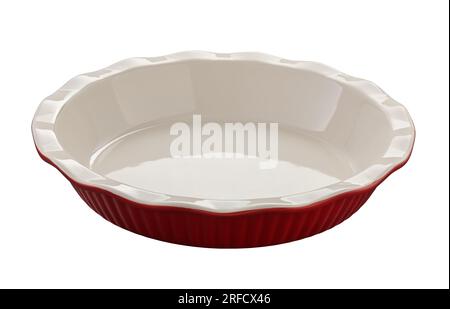 Empty round baking dish for gratin, casserole Stock Photo