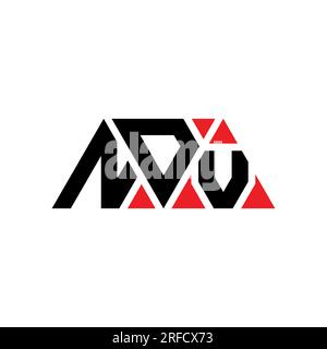 NDV triangle letter logo design with triangle shape. NDV triangle logo design monogram. NDV triangle vector logo template with red color. NDV triangul Stock Vector