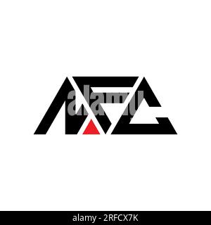 NFC triangle letter logo design with triangle shape. NFC triangle logo design monogram. NFC triangle vector logo template with red color. NFC triangul Stock Vector