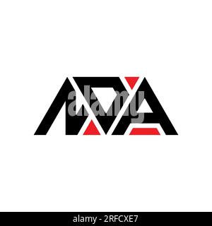 NDA triangle letter logo design with triangle shape. NDA triangle logo design monogram. NDA triangle vector logo template with red color. NDA triangul Stock Vector