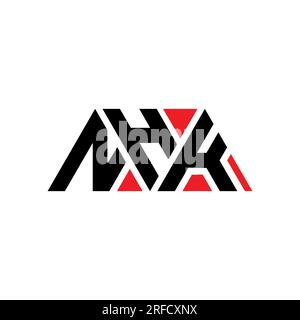 NHK triangle letter logo design with triangle shape. NHK triangle logo design monogram. NHK triangle vector logo template with red color. NHK triangul Stock Vector