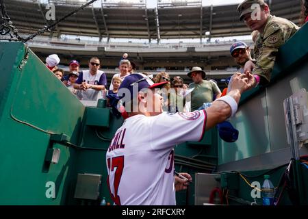 This is a 2023 photo of Alex Call of the Washington Nationals baseball  team. This image reflects the Nationals active roster as of Friday, Feb.  24, 2023, when this image was taken. (