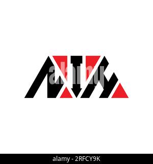 NIH triangle letter logo design with triangle shape. NIH triangle logo design monogram. NIH triangle vector logo template with red color. NIH triangul Stock Vector