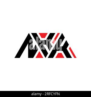 NKK triangle letter logo design with triangle shape. NKK triangle logo design monogram. NKK triangle vector logo template with red color. NKK triangul Stock Vector