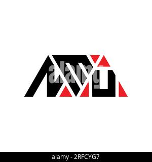 NMU triangle letter logo design with triangle shape. NMU triangle logo design monogram. NMU triangle vector logo template with red color. NMU triangul Stock Vector